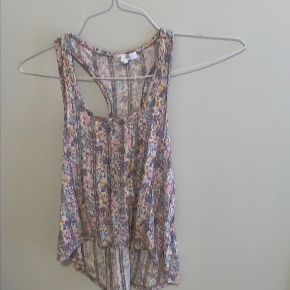 floral high low crop top